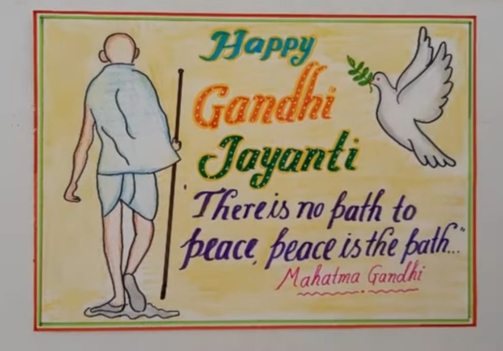 Gandhi Jayanti Drawing and Poster Art and Craft Ideas for Students