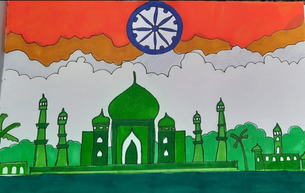 Repubilc Day Drawing / Mera Bharat Mahan poster drawing - YouTube