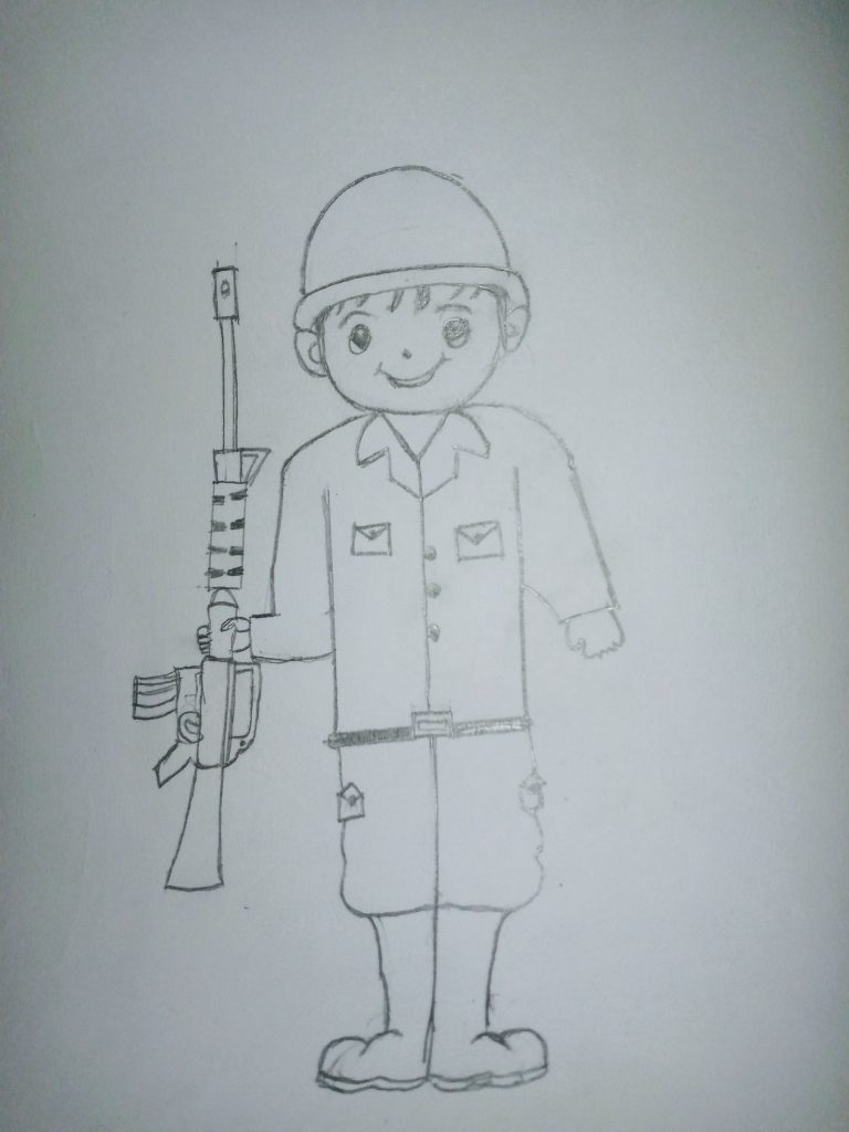 How to draw a Soldier | India Army Soldier drawing on Independence Day | -  YouTube