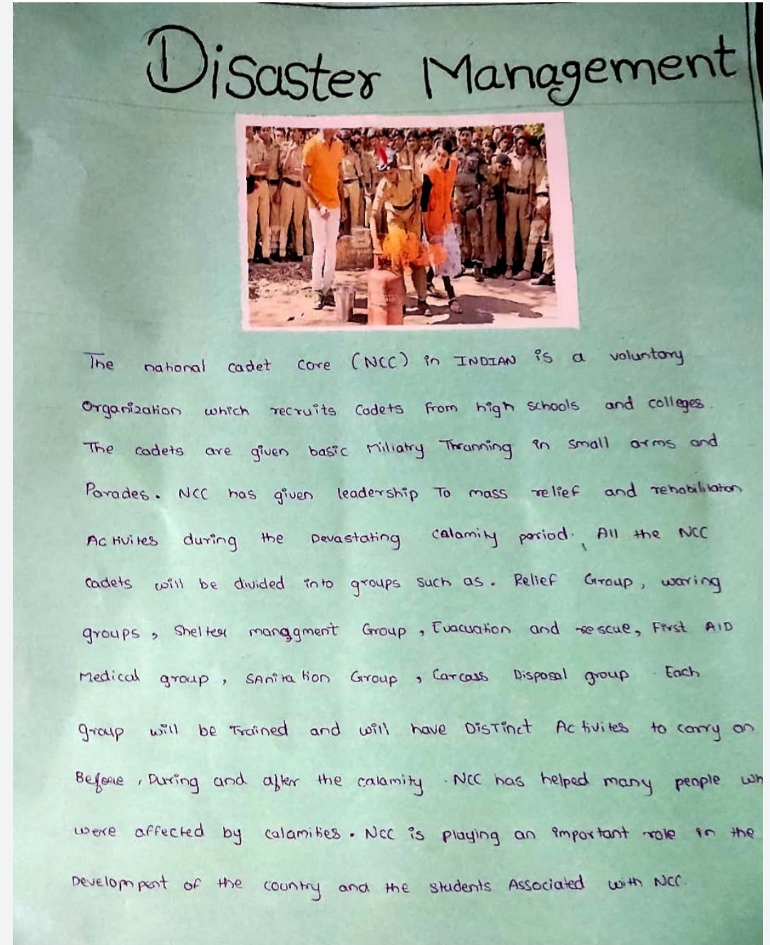 Disaster Management India NCC