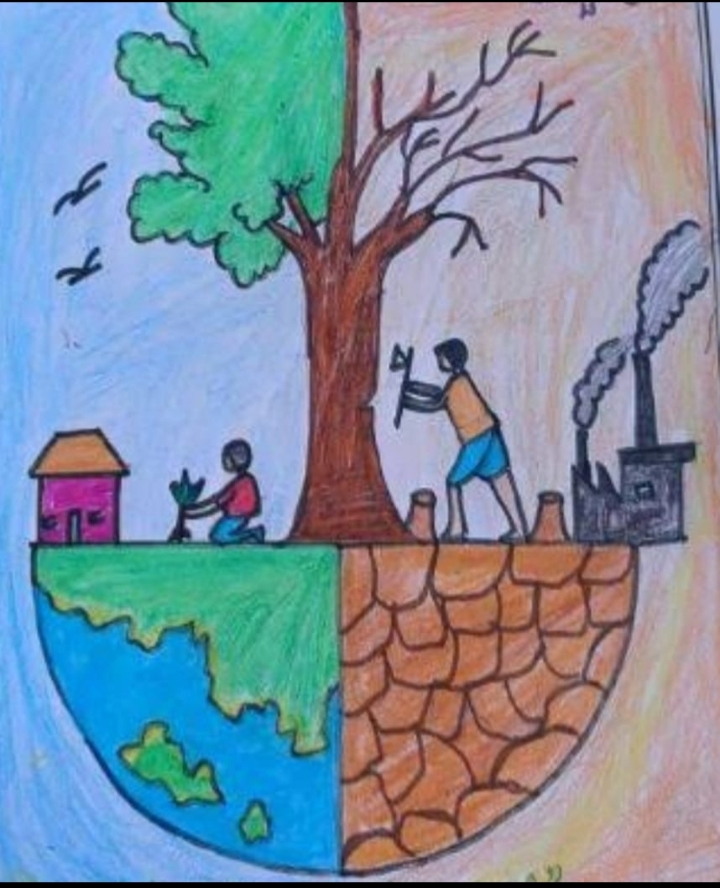 পরিবেশ দূষণ ড্রয়িং// Environment pollution drawing //very easy environment  pollution pastel drawing - YouTube