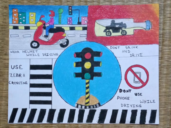 Road Safety Day Poster Drawing Competition / Traffic Rules Drawing / Road  Safety Drawing Easy - YouTube
