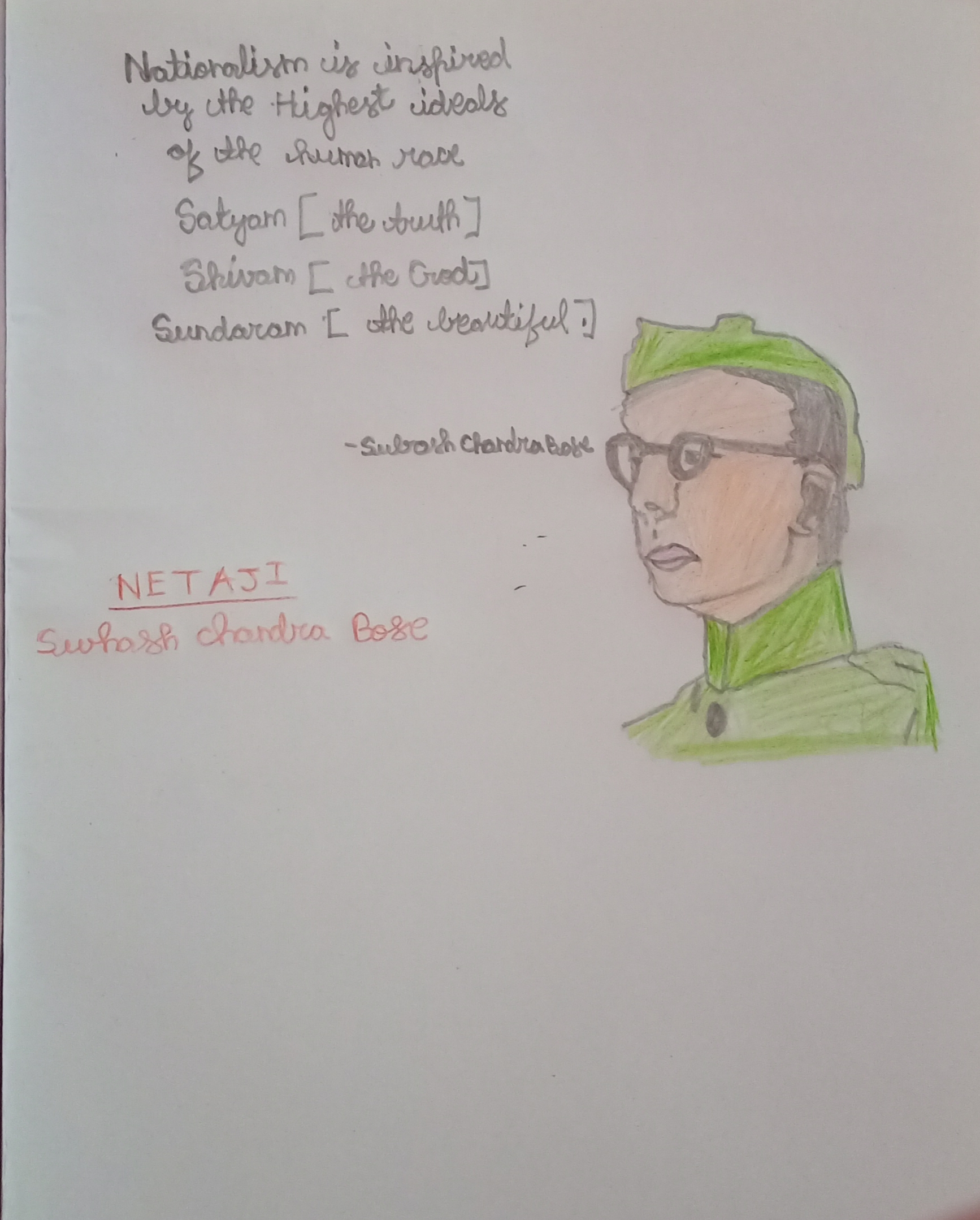Simple Sketch of Netaji Subhas Chandra Bose — Steemit