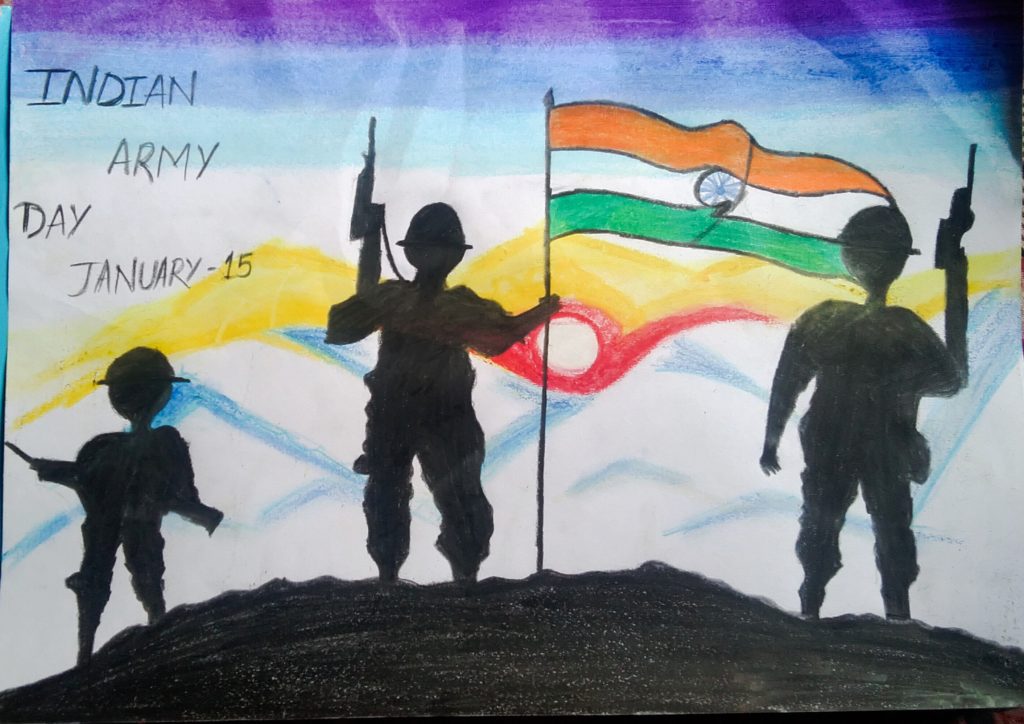 Indian Army With Indian Flag Drawing 🇮🇳 Happy Independence Day Full  Drawing Processing Video Available On My YouTube Channel ( ➡️ Visit… |  Instagram