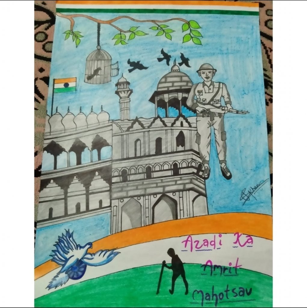 Sketch on Azadi ka Amrut Mahotsav – India NCC