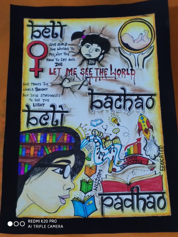 Drawing logo of Beti Bachao Beti padhao | Deepak Daharia Arts - YouTube-saigonsouth.com.vn