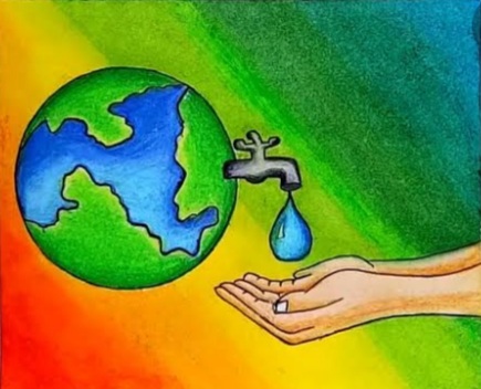 Save water: | Save water, Save water poster drawing, World water day