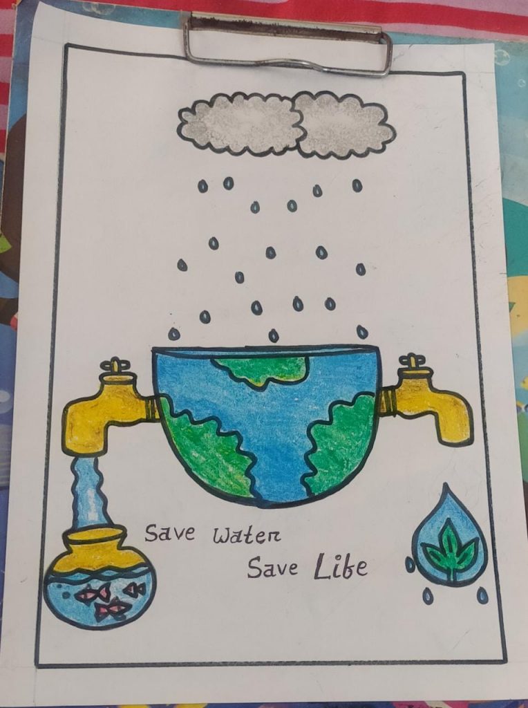 How to draw Save Environment Poster Drawing|World Water Day poster drawing|  Save Earth drawing easy