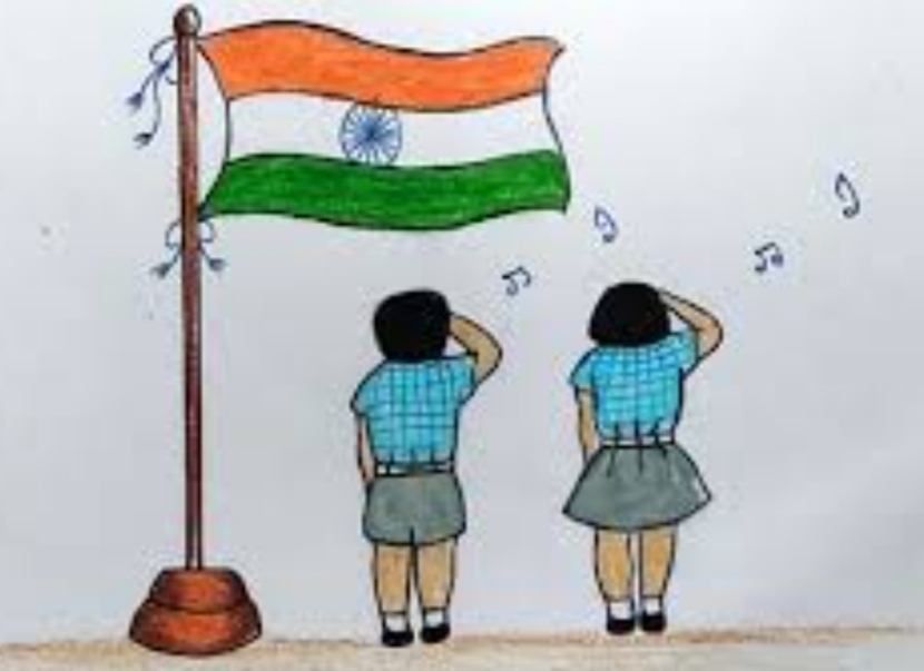 Premium Vector | A handheld a high the indian flag india independence day  oneline drawing