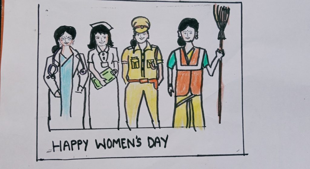 MARCH 8 INTERNATIONAL WOMENS DAY DRAWING | WOMENS EMPOWERMENT DRAWING OIL  PASTEL @shailaja shitole​ - YouTube