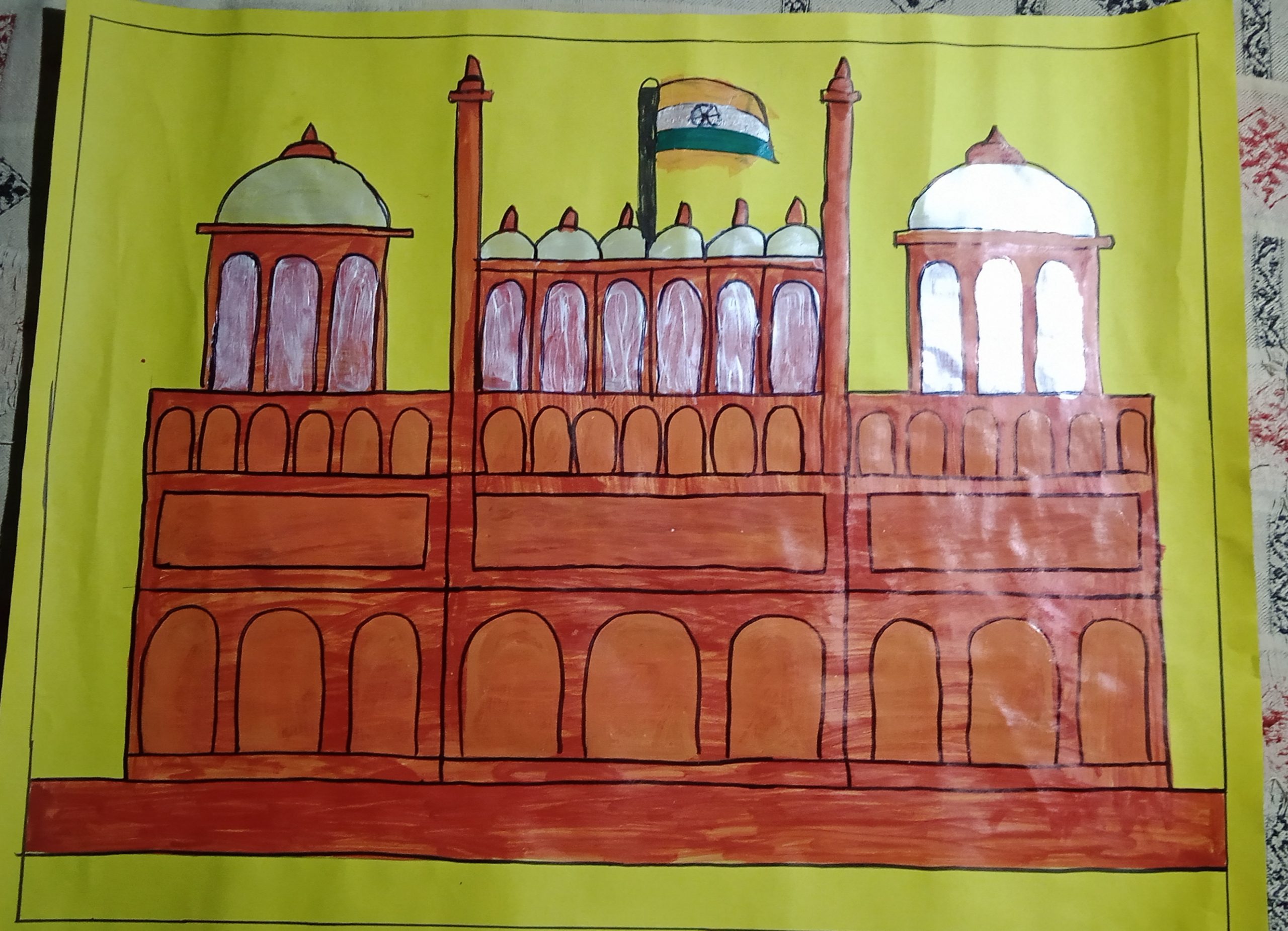 Easy Drawing how to Draw red fort step by step learning Drawing for kids |  By AP DrawingFacebook