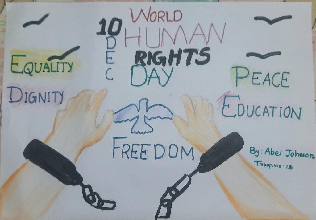 International human rights day hand holding Vector Image