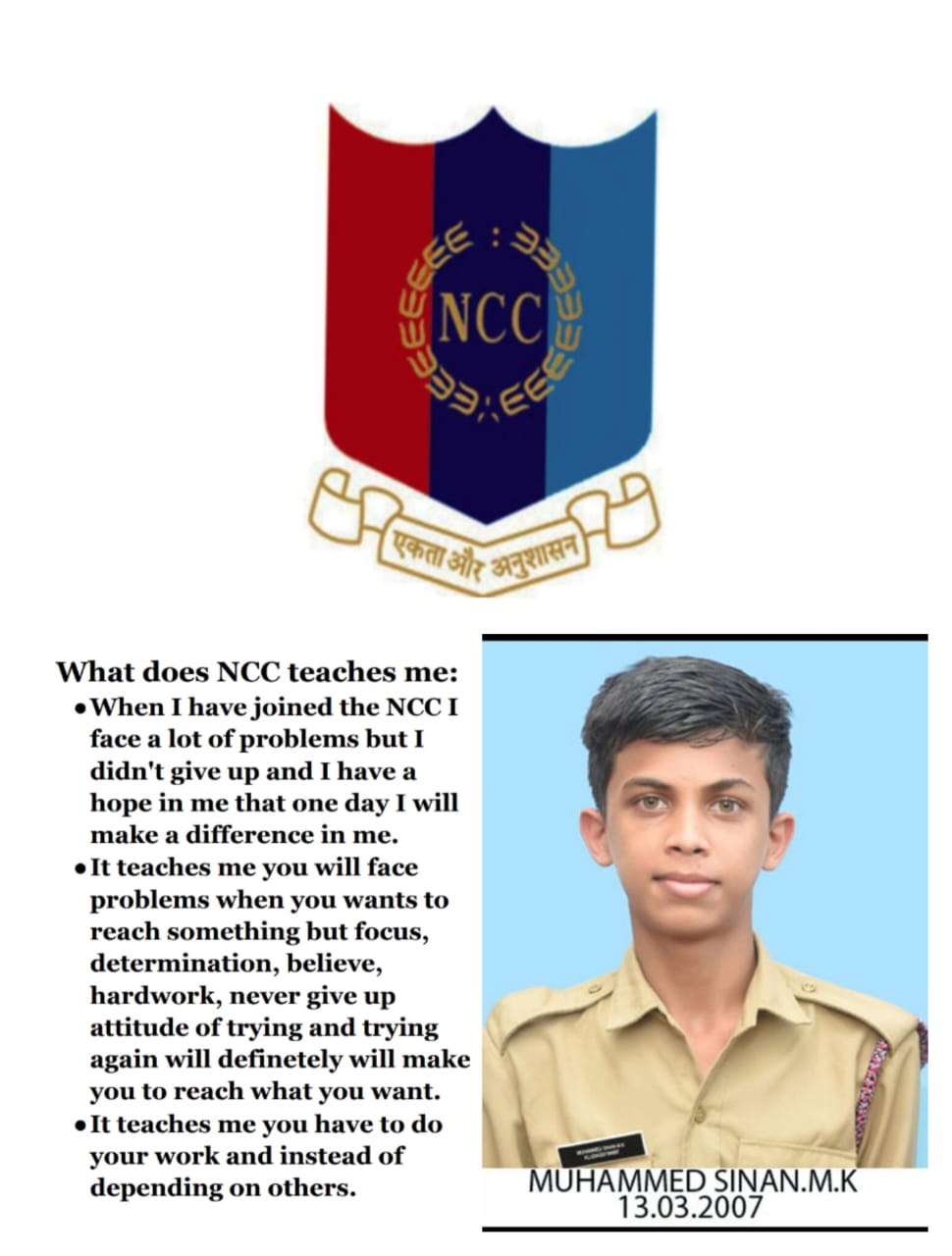 NCC EXPERIENCE India NCC