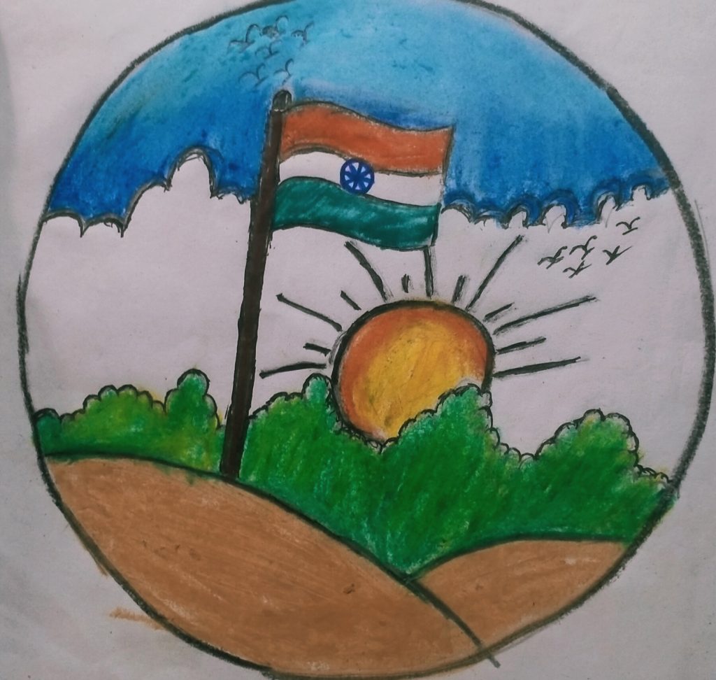 RAKSHEE ARTS ( Only Pencil Drawing ) Rs 500 /- Only : ORIGINAL DRAWING FOR  SALE - NATIONAL FLAG ( INDIA )