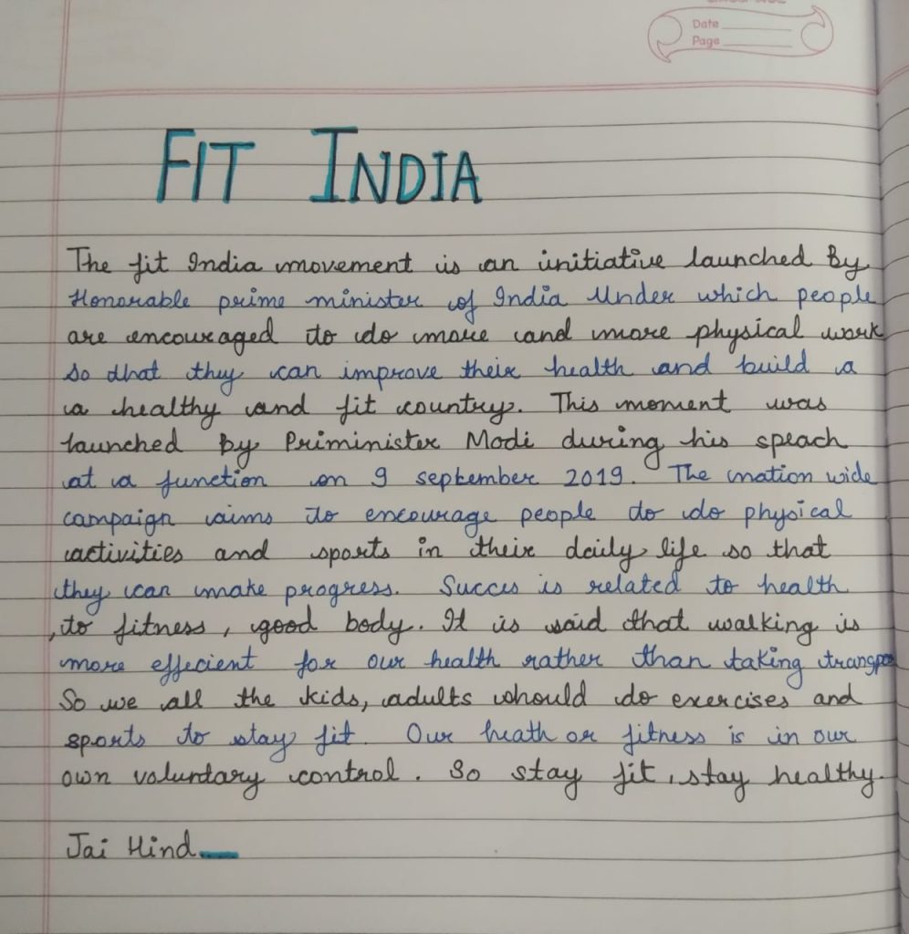 prepare a speech on fit india happy india