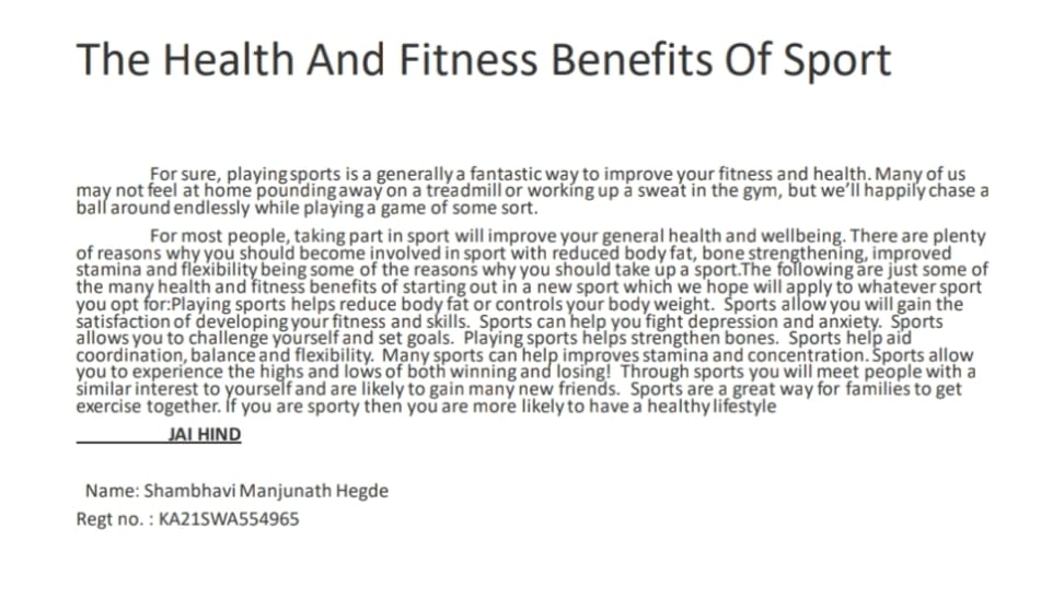 The Health And Fitness Benefits Of Sport
