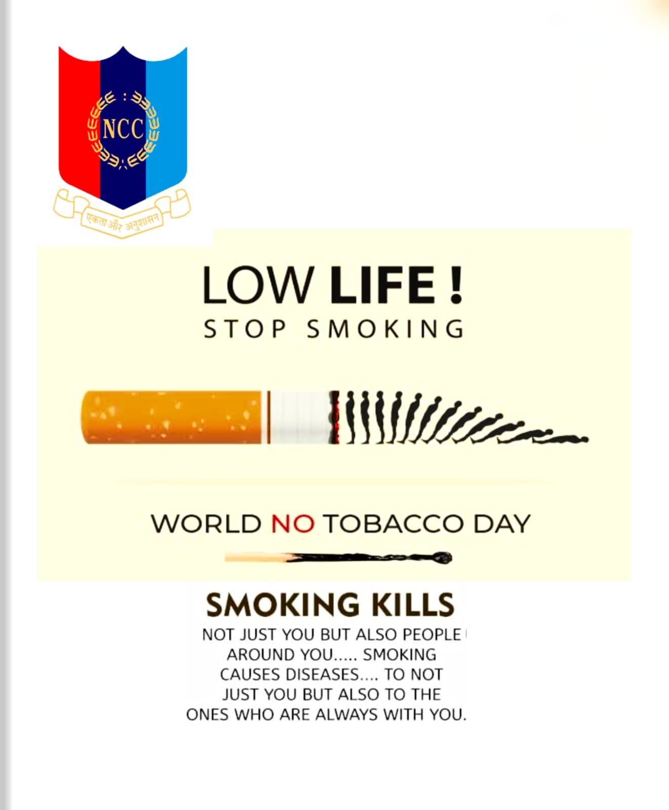 Anti tobacco day poster – India NCC