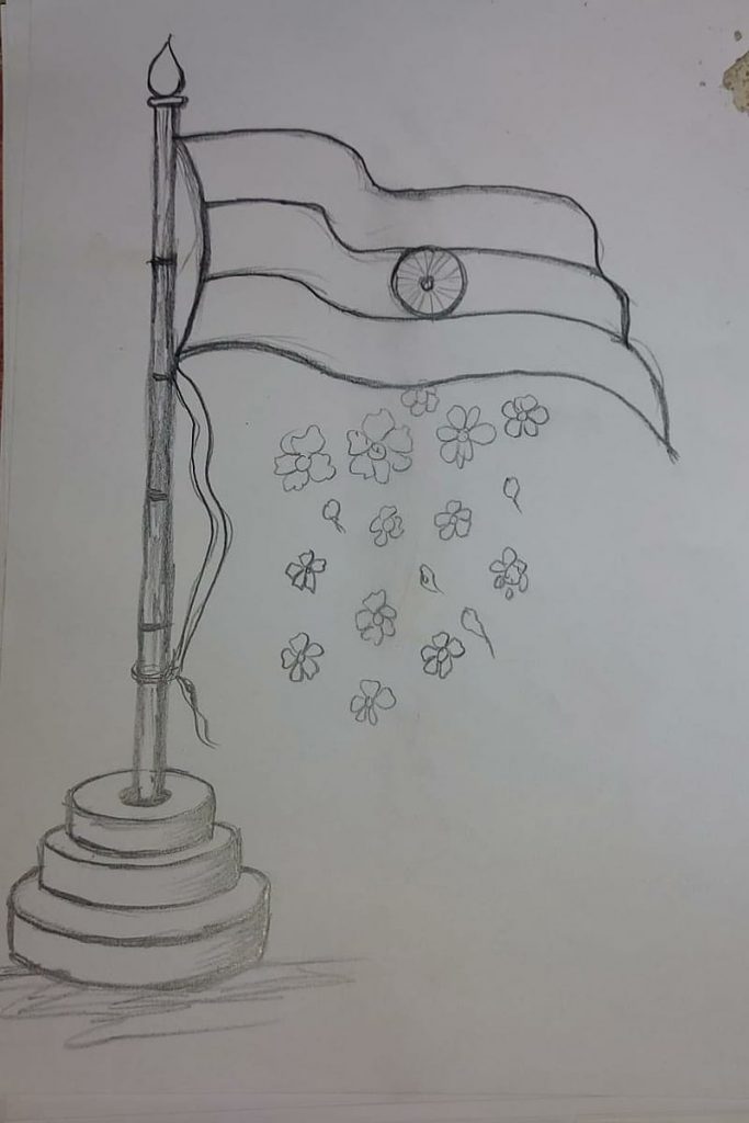 Indian National Flag Drawing with Stand | Dual Indian National Flag | Indian  National Flag Drawing with colour pencil Faber castell Polychromos colour  pencil used to draw this flag. #indianflag #nationalflag... |