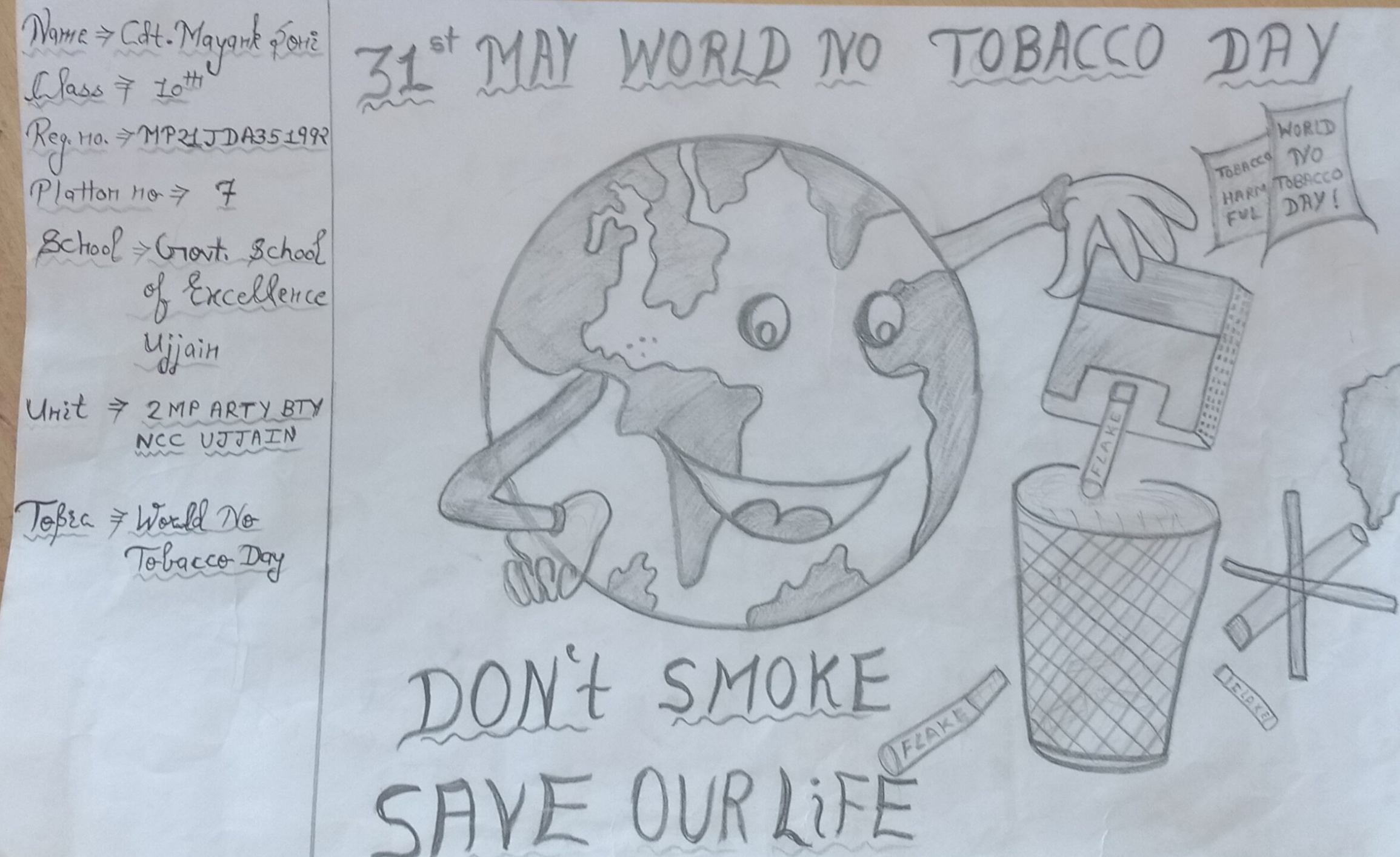 World anti - tobacco day A... - Swaraj Public School, Damla | Facebook