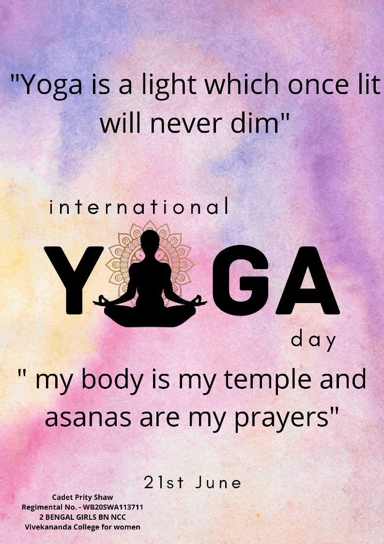 Digital poster about yoga day – India NCC