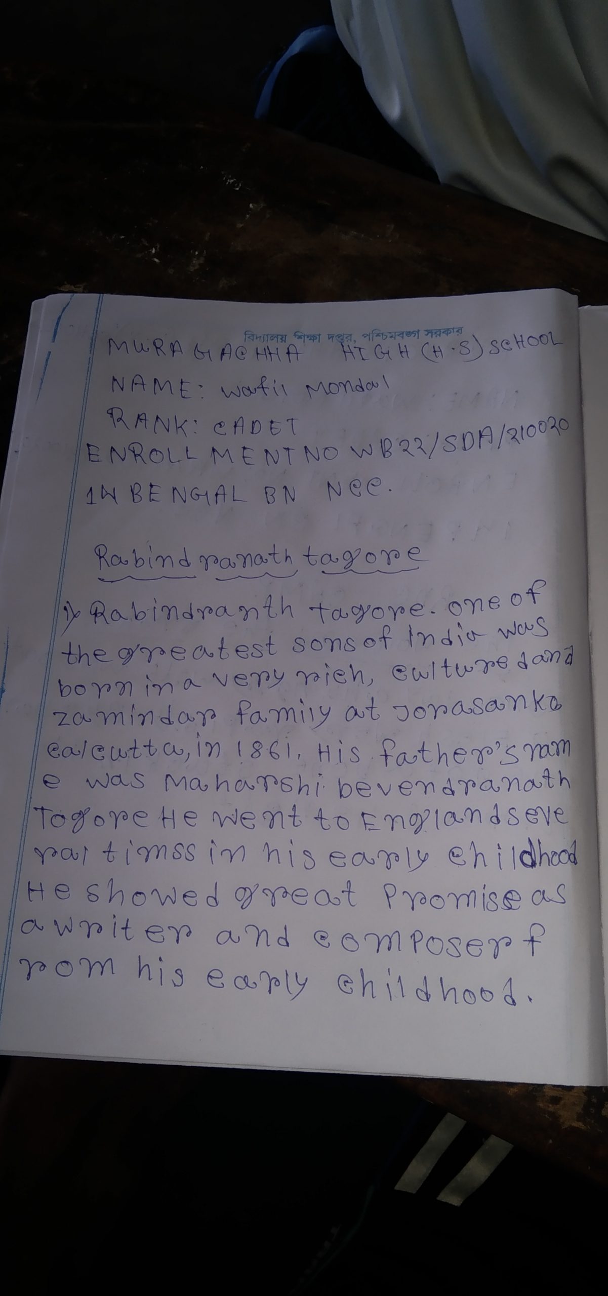 WRITE A BIOGRAPHICAL NOTE ON RABINDRANATH TAGORE visual data 6