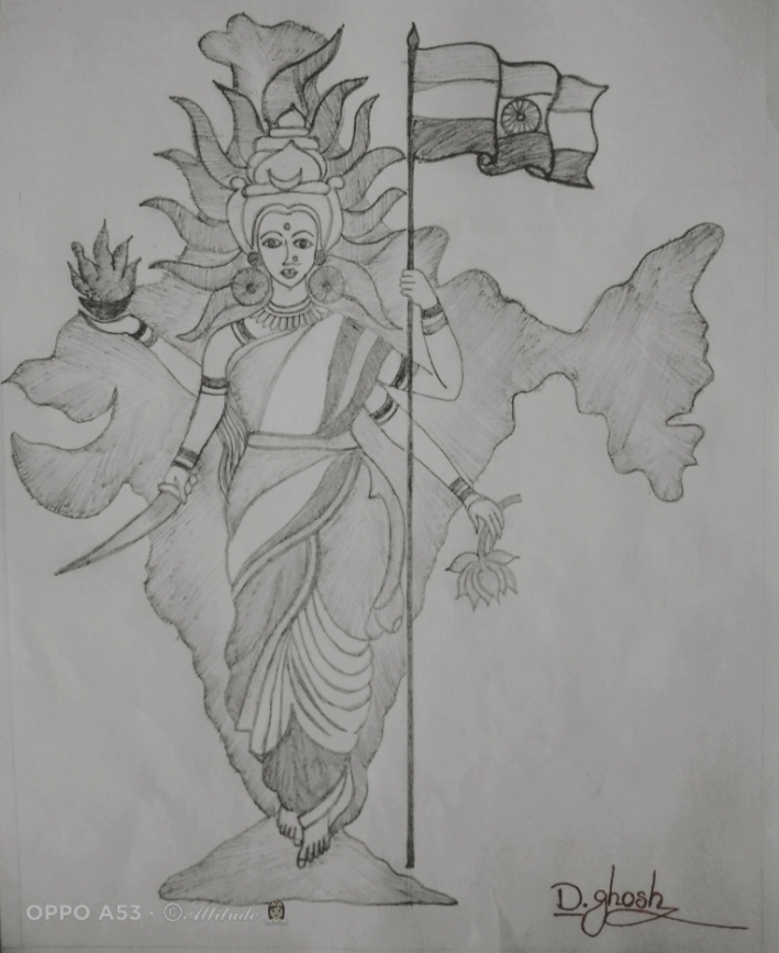 Bharat Mata (Painting): A Holy Depiction of Mother India-saigonsouth.com.vn