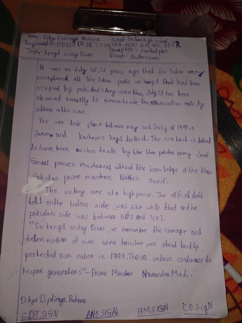 essay writing on kargil vijay diwas