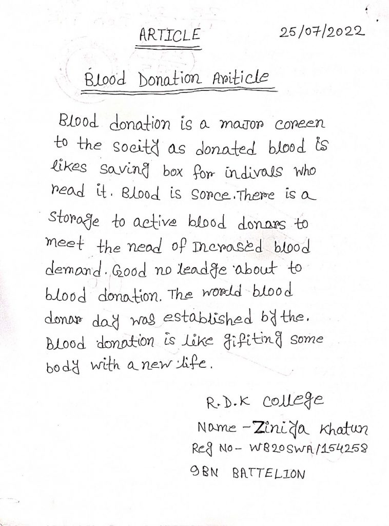 speech writing on blood donation