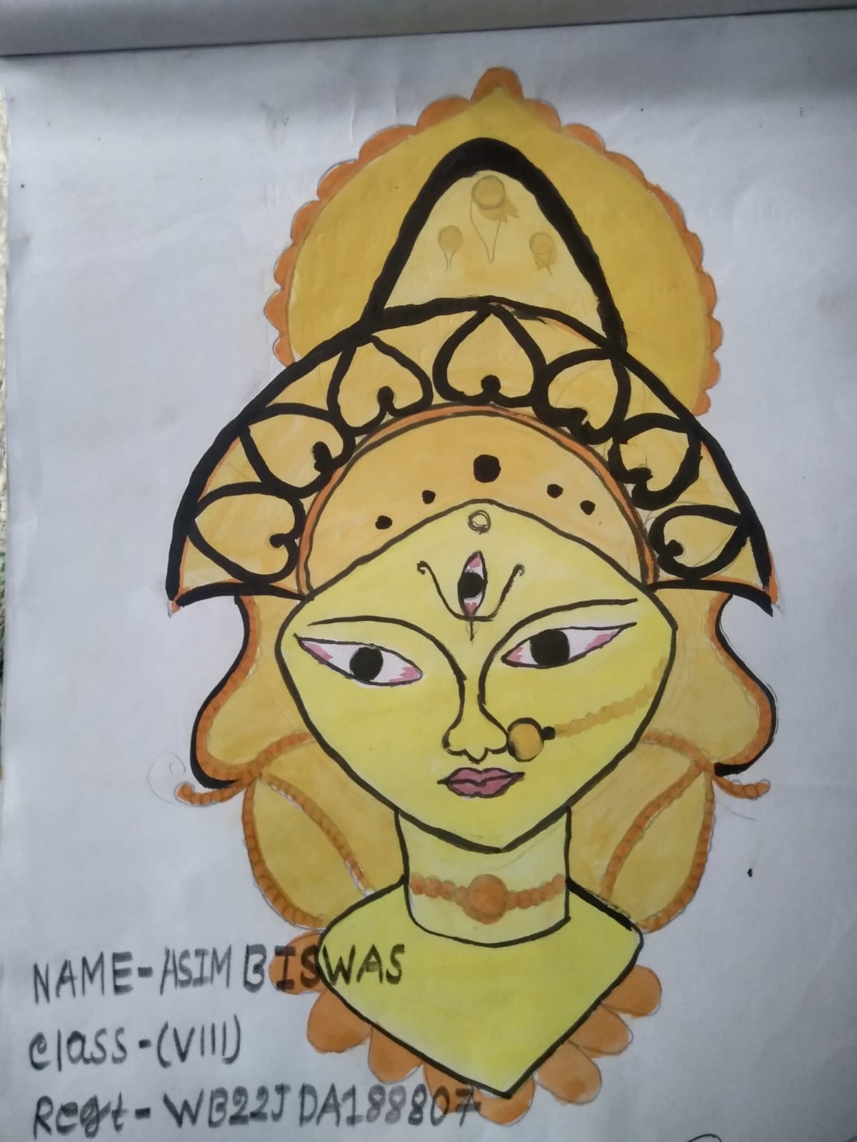Sketch of goddess durga maa or kali mata editable vector outline wall mural  • murals face, religion, traditional | myloview.com