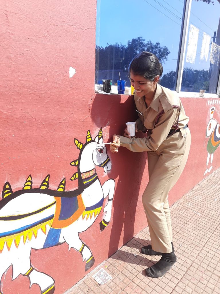 Simple drawing and wall painting – India NCC