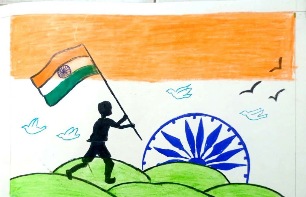 Republic Day Drawing | Independence Day Drawing | Flag Hosting at School  Drawing | By Drawing BookFacebook