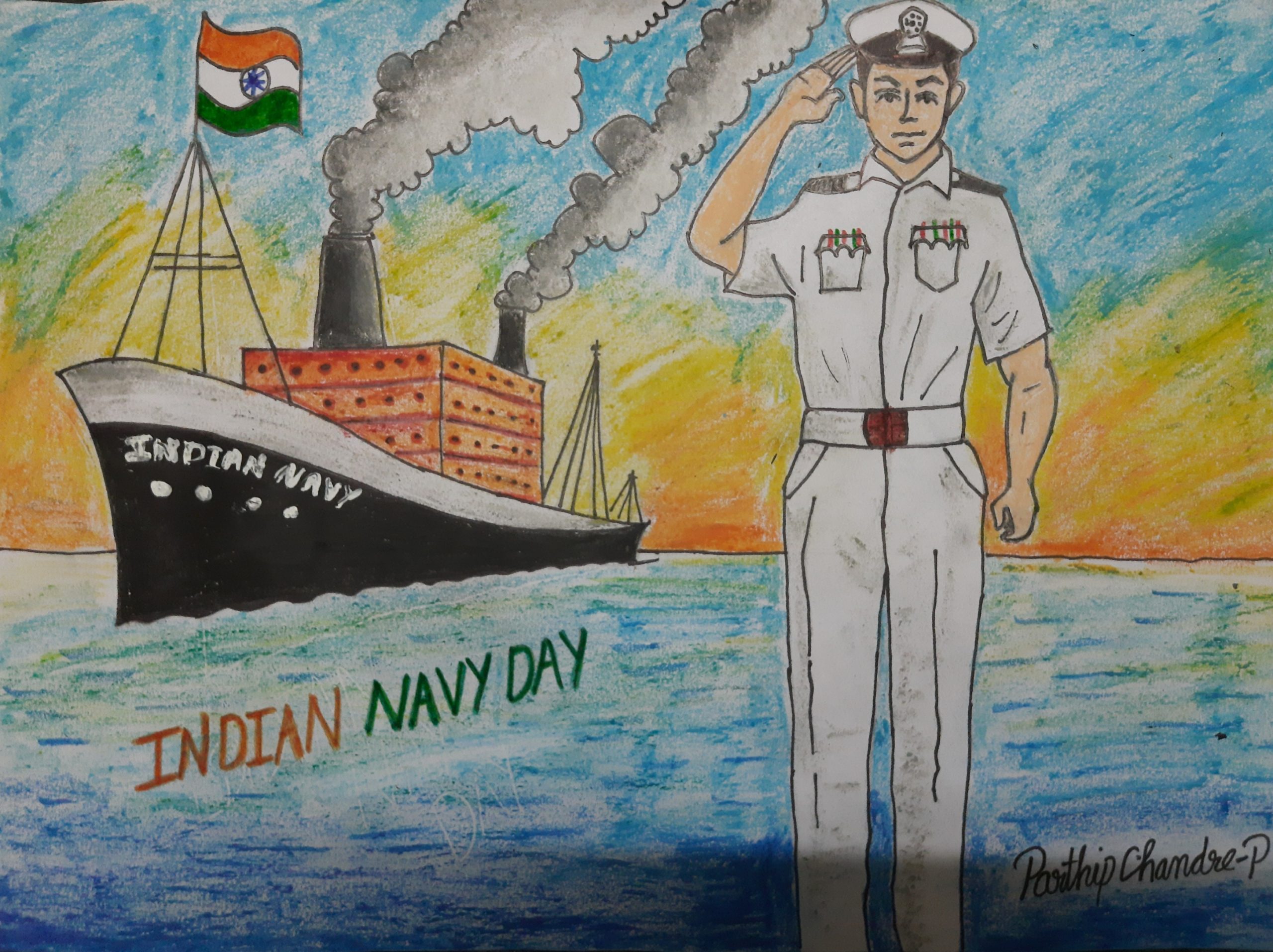 Saluting Indian Navy on Independence Day How to Draw Independence day  Republic day Drawing  Indian navy Drawings Republic day