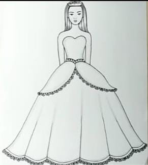 pencil princess dress drawing