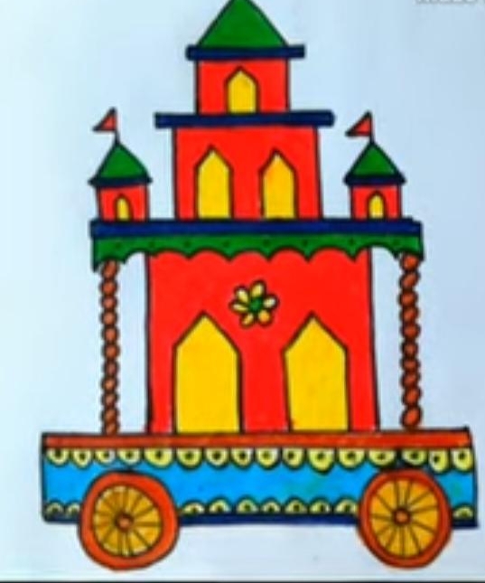 How to Draw a Scenery of Rath Yatra/Rath Yatra Festival Drawing for  beginners - YouTub… | Scenery drawing for kids, Oil pastel drawings easy, Easy  drawings for kids
