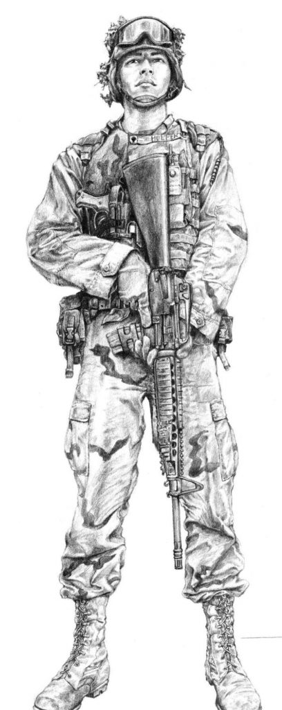 Cartoon Army Soldier Vector Drawing Stock Vector | Adobe Stock