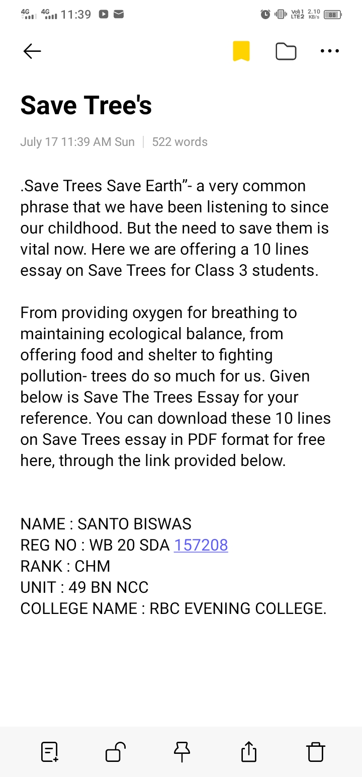 Save tree India NCC