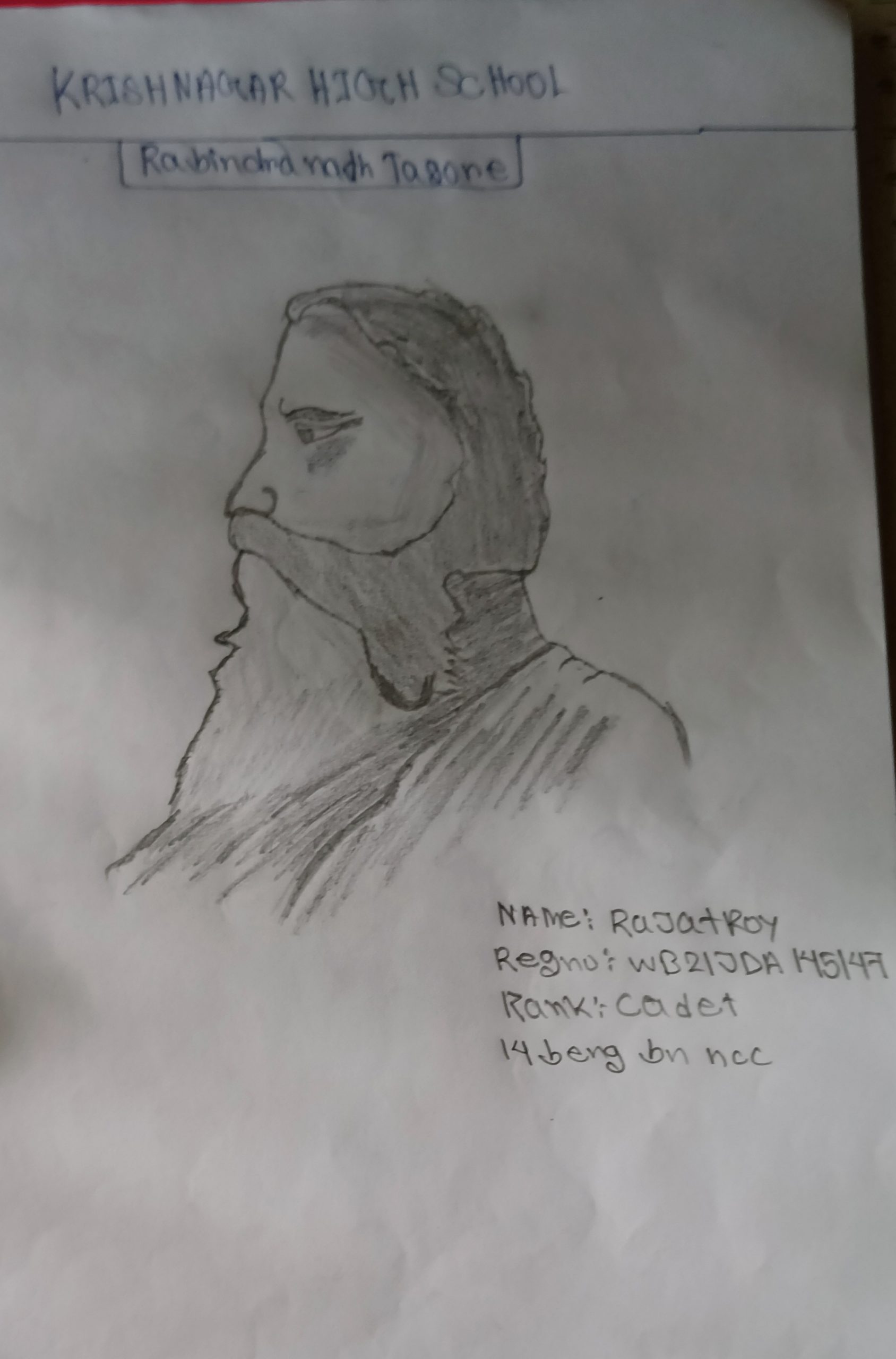 Rabindranath Tagore drawing  India NCC