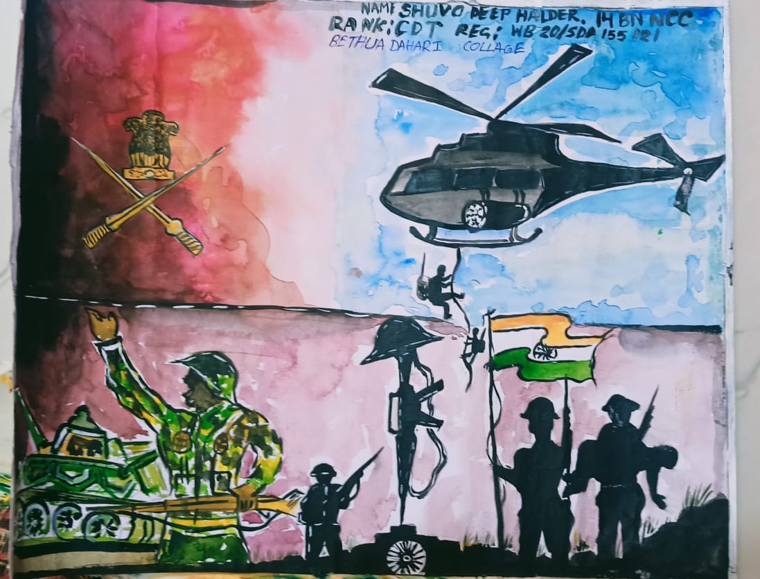Indian Army Painting by Jeeban Purohit-saigonsouth.com.vn