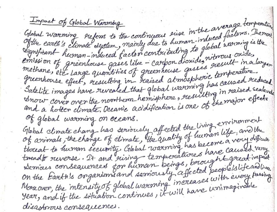 case study report on global warming