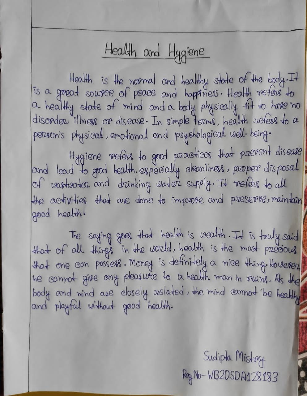 Health And Hygiene – India NCC