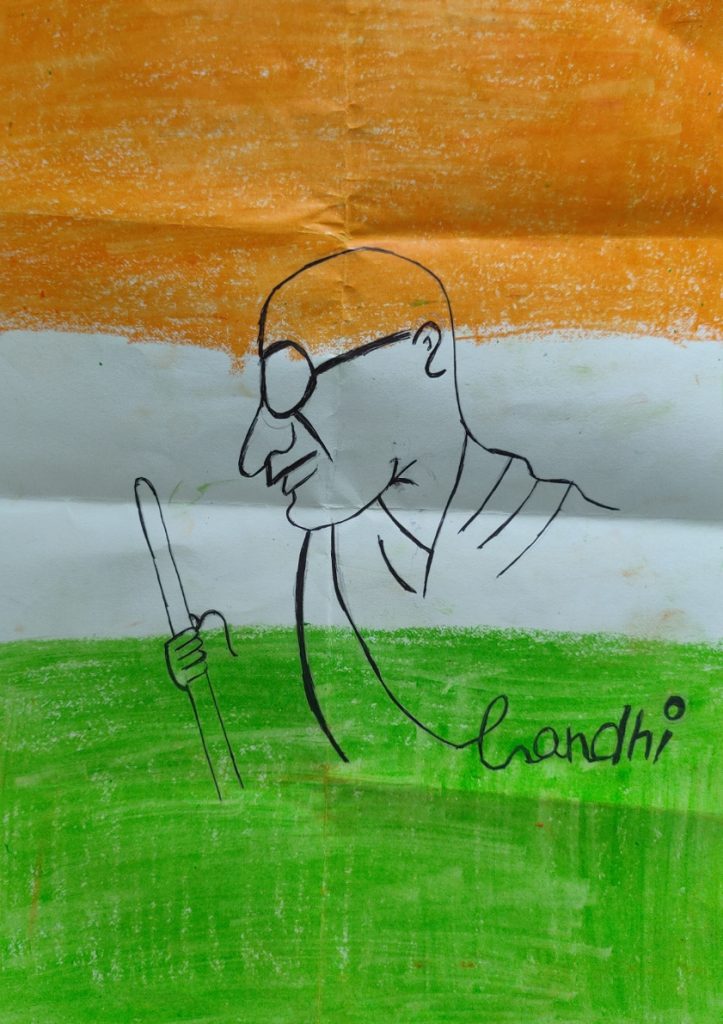 Mahatma Gandhi Drawing by Rajmohan Ramamoorthy | Saatchi Art