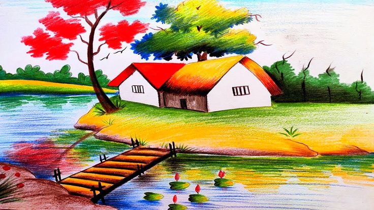 Beautiful Coloured Sketch Drawing Nature Stock Photo 1203112876 |  Shutterstock-saigonsouth.com.vn