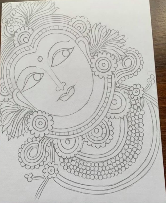 Work In Progress On Wednesday Kerala Mural Painting  Ranjanas Craft Blog