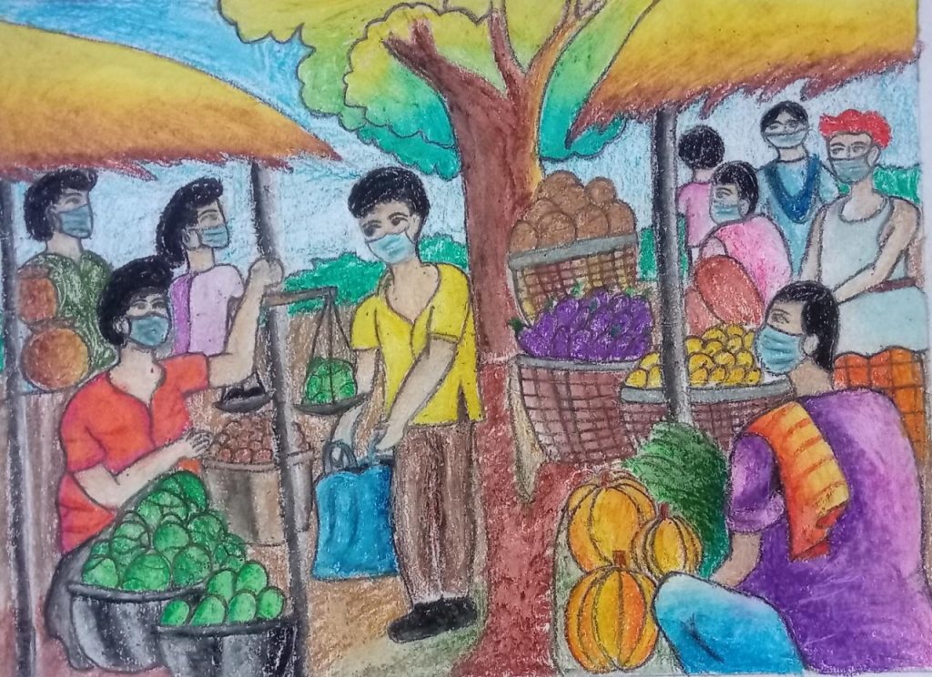 Memory Drawing Vegetable market - vegetable seller drawing - YouTube