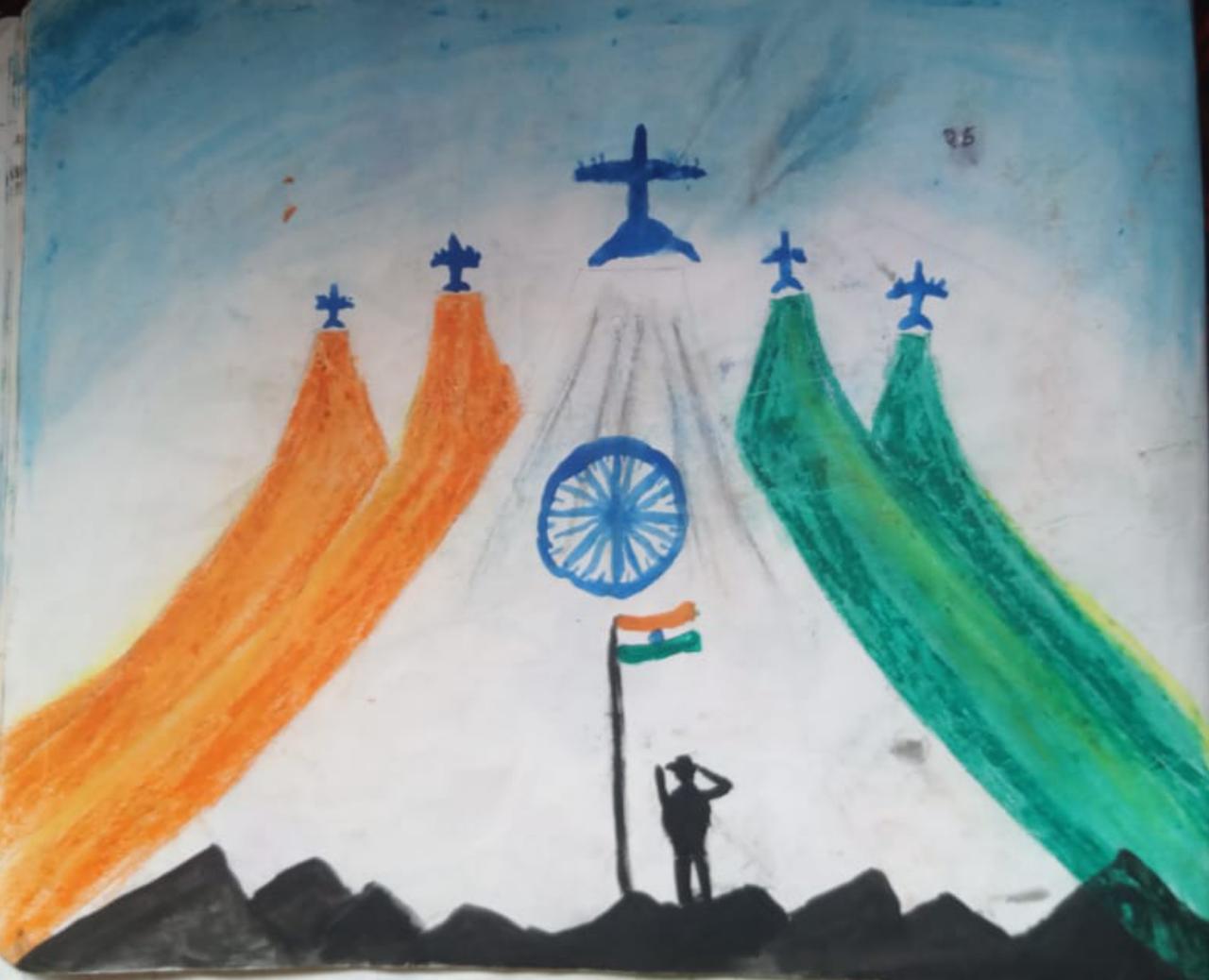 Simple drawing and wall painting – India NCC