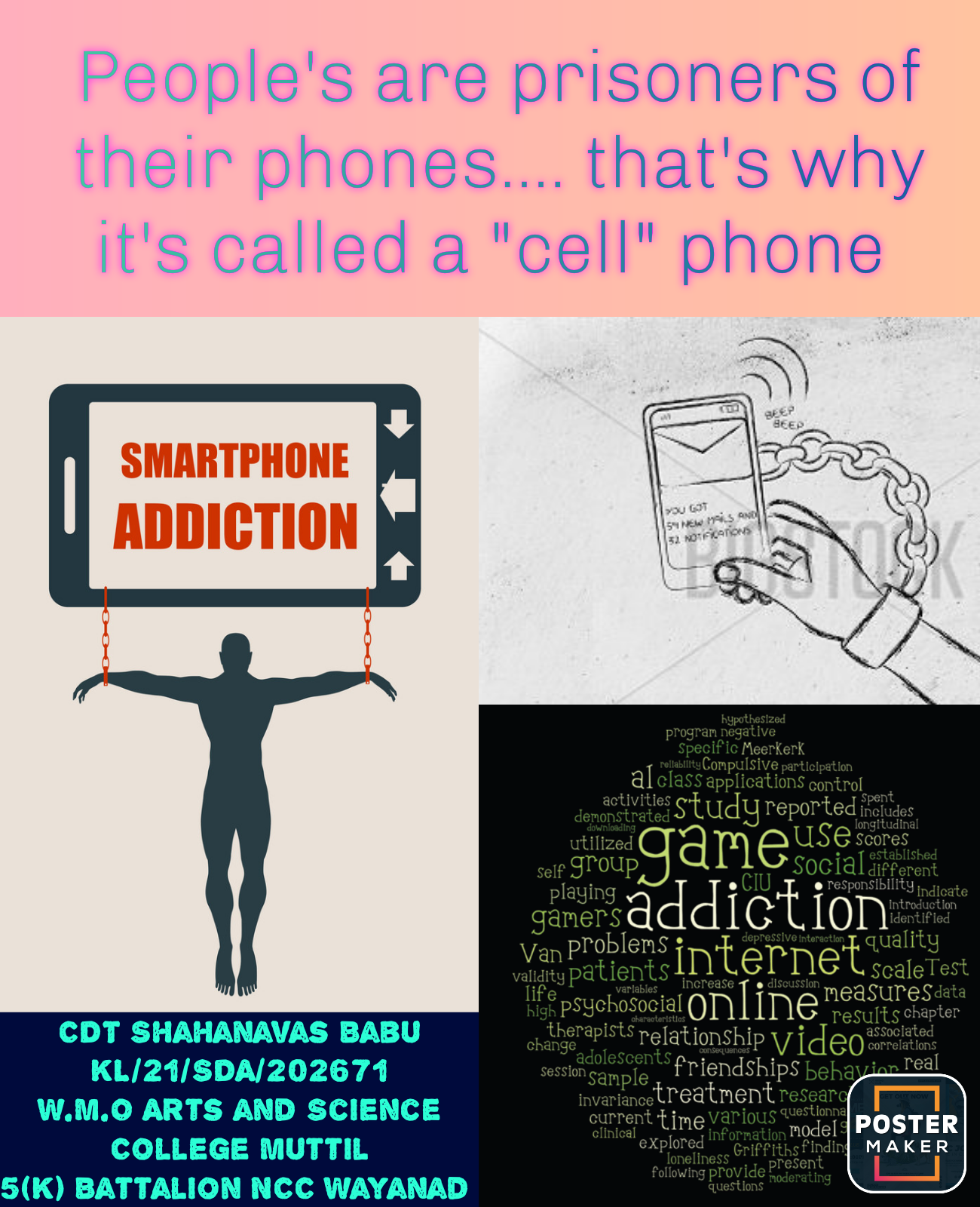 poster-making-on-the-topic-mobile-addiction-india-ncc