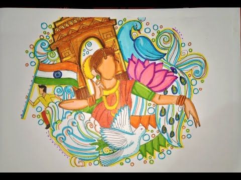 Colourful Canvas Depictions of Indian Culture | Diy canvas art painting,  Cute doodles drawings, India painting