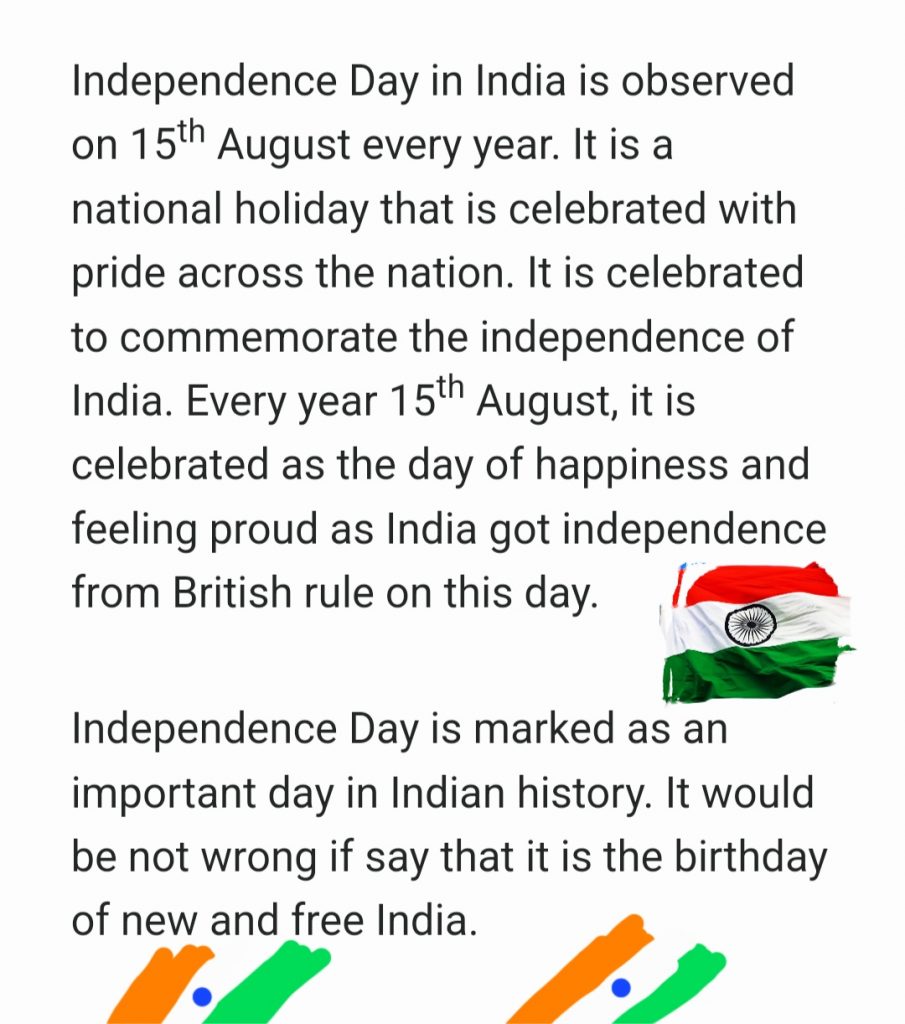 short speech on india independence day