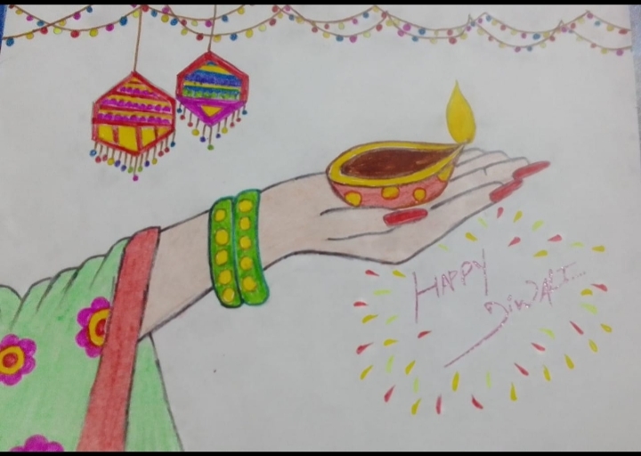 How to Draw Easy DIWALI Festival Drawing For Beginners Step By Step/Diwali  Festival Celebration - YouTube