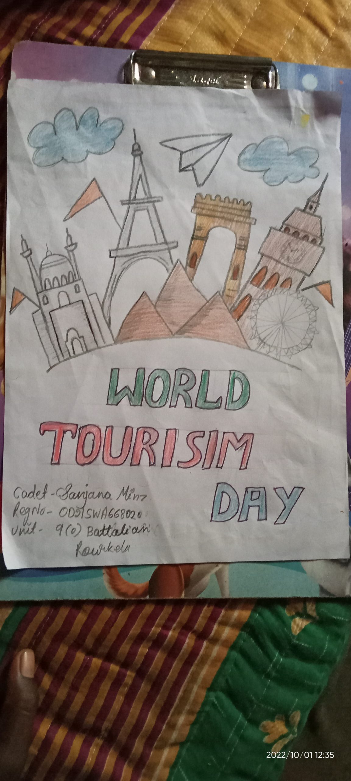 Free Vector | Hand drawn monuments background for the world tourism day